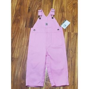 NEW Carhartt SIZE 18 MONTHS Rose Bloom Canvas Bib Overalls NWT